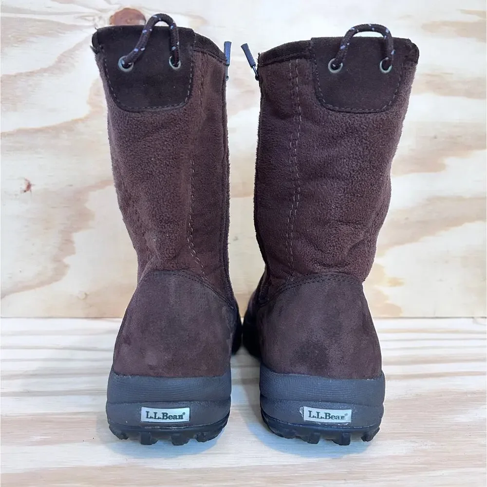 L.L. Bean - Suede Fleece Zip Up Tall - Winter Boots - Brown - Men's - 9.5 -05455
